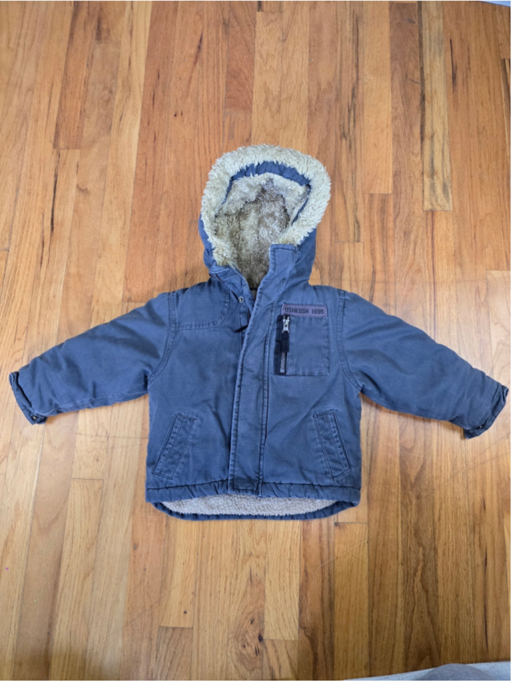 Boys OshKosh Sherpa-Lined Hooded Jacket Blue Size 4T